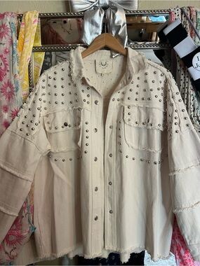 Fantastic Fawn Studded Cream Shacket